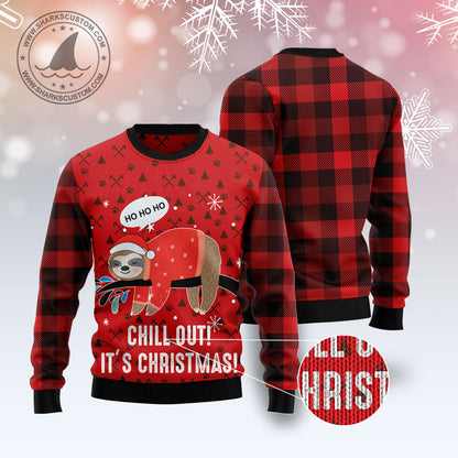 Sloth Chill Out T2010 Ugly Christmas Sweater