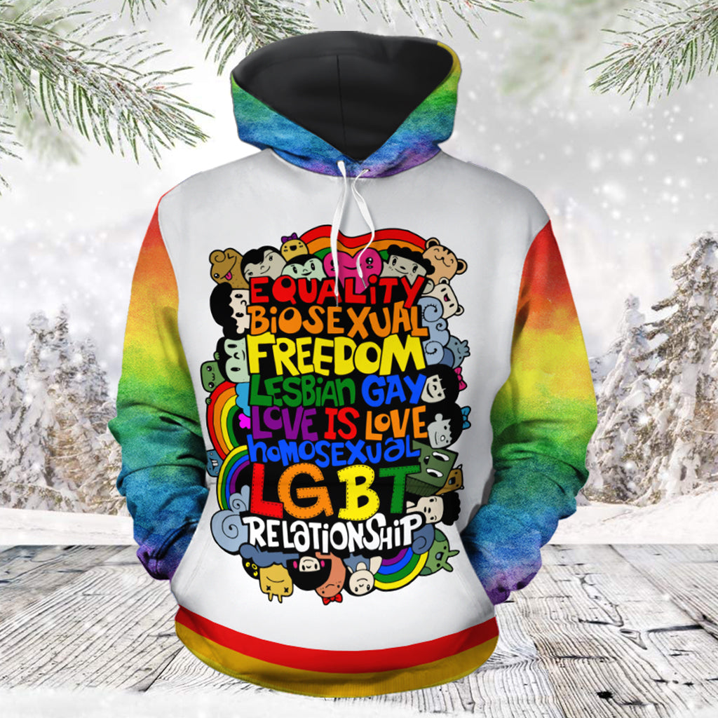 LGBT Pride H121713 unisex womens & mens, couples matching, friends, funny family sublimation 3D hoodie christmas holiday gifts (plus size available)