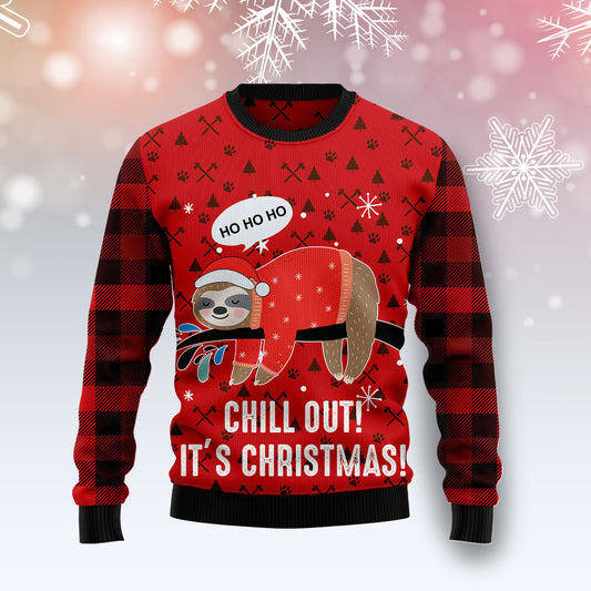 Sloth Chill Out T2010 Ugly Christmas Sweater