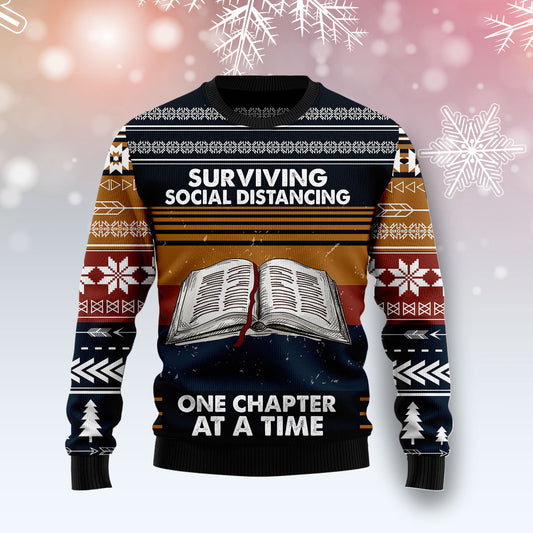 Book Retro Vintage T910 Ugly Christmas Sweater