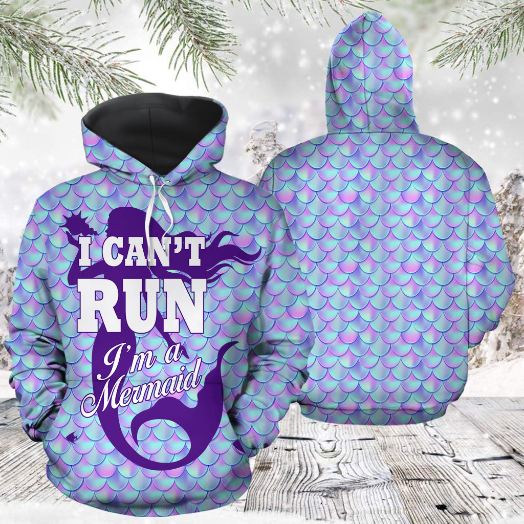 I Can't Run I'm a Mermaid HZ121011 unisex womens & mens, couples matching, friends, funny family sublimation 3D hoodie christmas holiday gifts (plus size available)