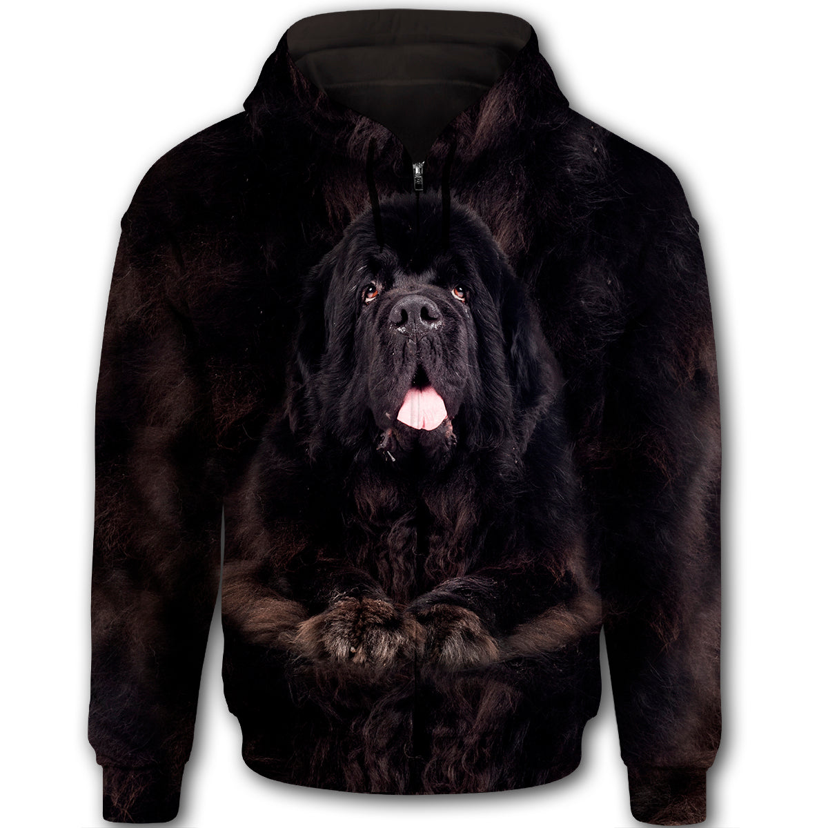 Newfoundland Cute Dog Face T284 - All Over Print Zip Hoodie