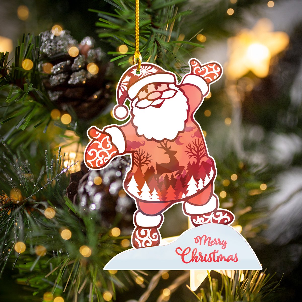 Merry Christmas Santa Claus Personalizedwitch Ornament