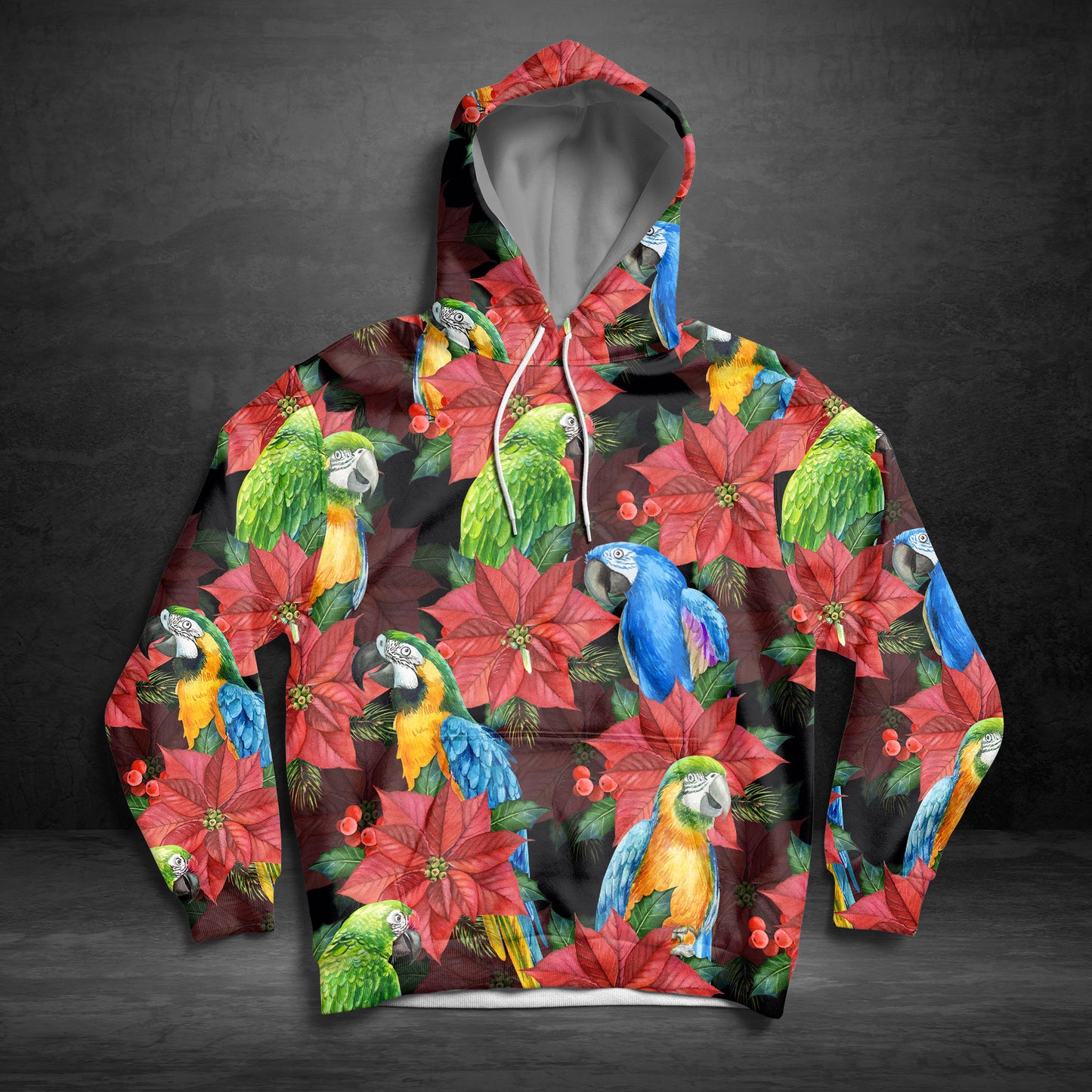 Parrot Christmas TY2711 unisex womens & mens, couples matching, friends, funny family sublimation 3D hoodie christmas holiday gifts (plus size available)