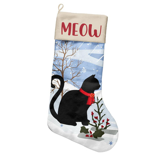 Woof Meow Winter Dog And Cat Personalizedwitch Christmas Stocking