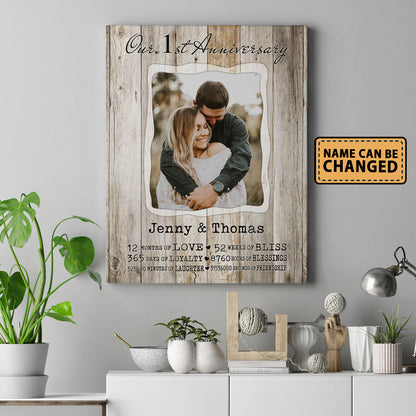 Our 1st Anniversary Canvas Valentine Gifts