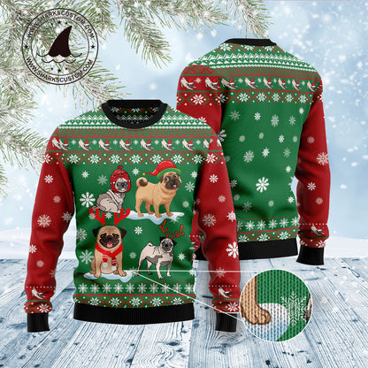 Pug Snow Day D1011 Ugly Christmas Sweater