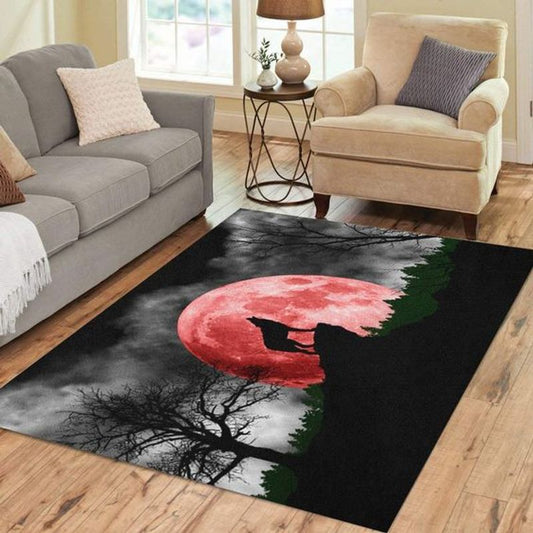 Howling Wolf Rectangle Rug 26