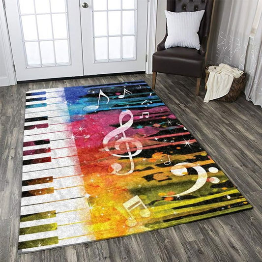 Colorful Piano Rectangle Rug 22