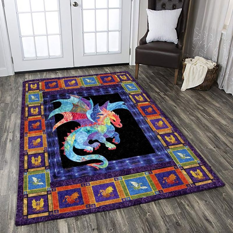 Majestic Dragon Rectangle Rug 5