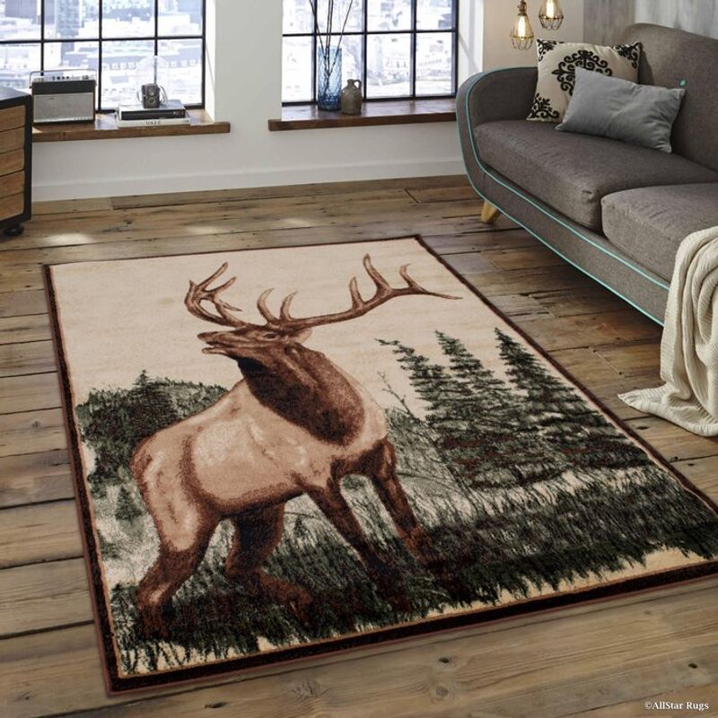 Deer In Forest - Rectangle Rug