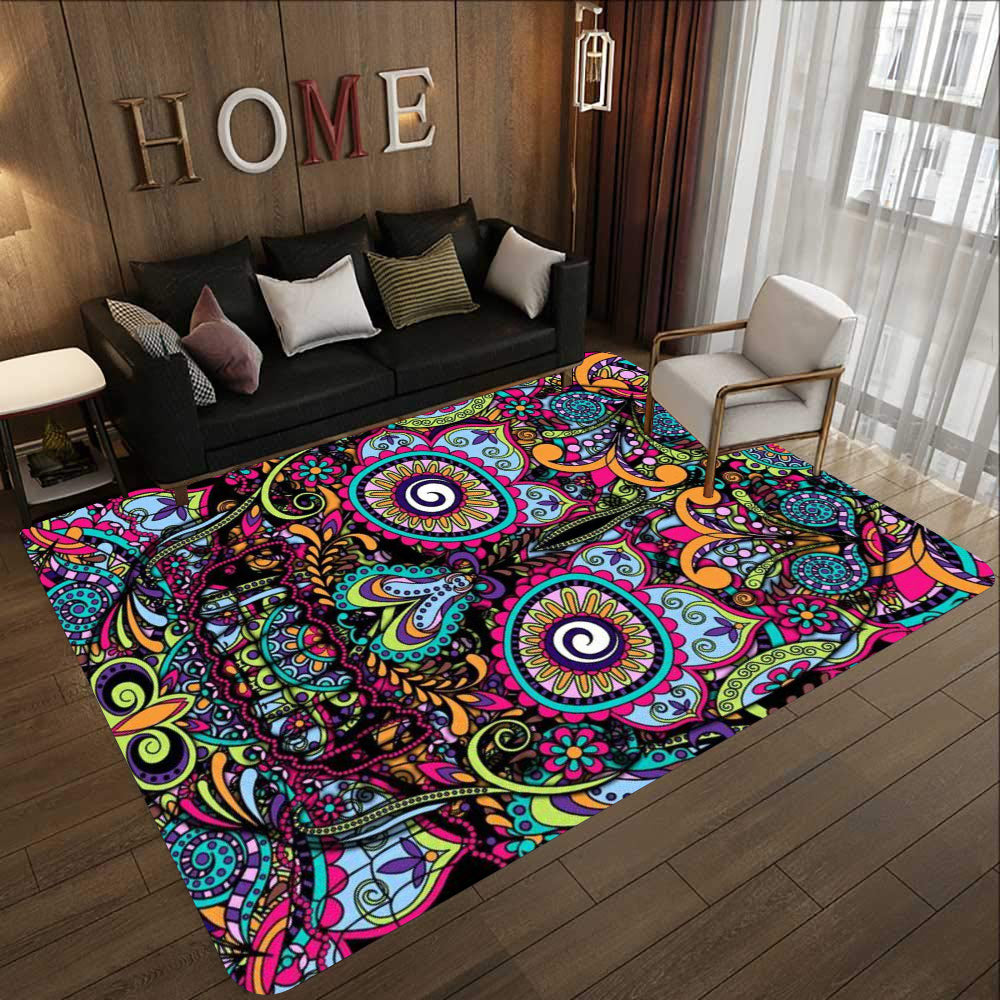 Floral Skull - Rectangle Rug