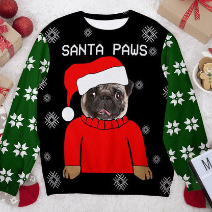 Santa Paws Custom Face Personalizedwitch Personalized Christmas Sweater