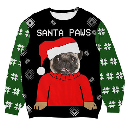 Santa Paws Custom Face Personalizedwitch Personalized Christmas Sweater