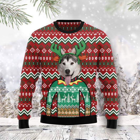 Siberian Husky Christmas Awesome TY0812 unisex womens & mens, couples matching, friends, funny family ugly christmas holiday sweater gifts (plus size available)