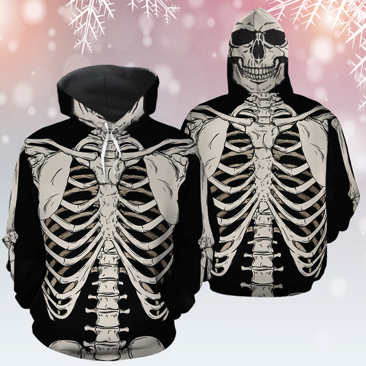 Skeleton Awesome TY1512 unisex womens & mens, couples matching, friends, funny family sublimation 3D hoodie christmas holiday gifts (plus size available)