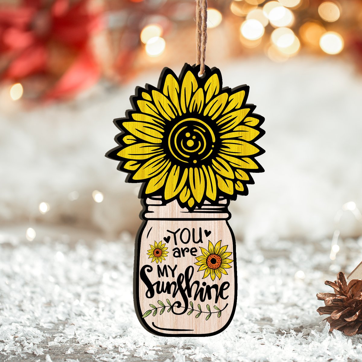You Are My Sunshine Personalizedwitch Printed Wood Christmas Ornament