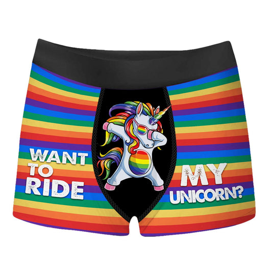 Want To Ride My Unicorn? All Over Print Men's Boxer Brief