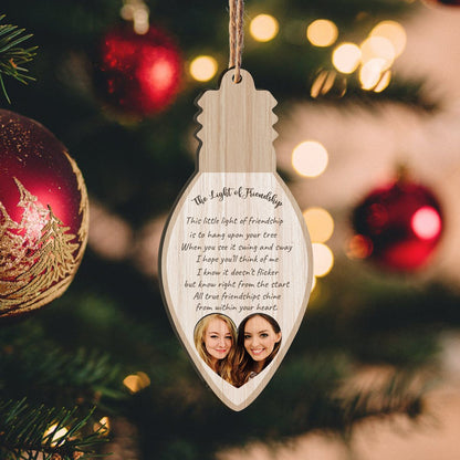 The Light Of Friendship Personalizedwitch Personalized Printed Wood Christmas Ornament