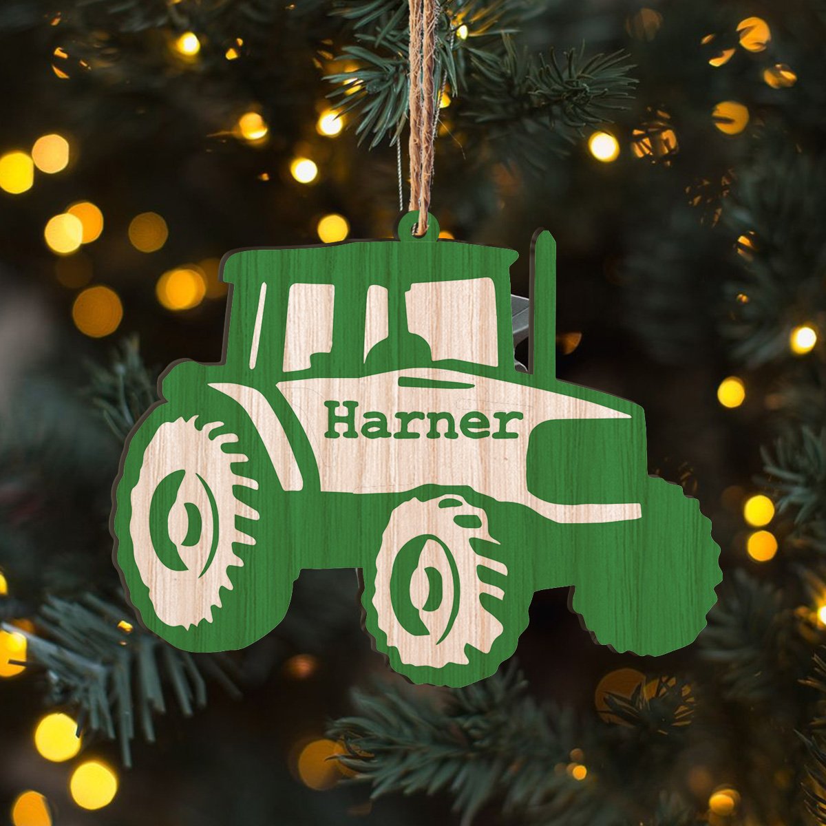 Tractor Custom Name Personalizedwitch Personalized Christmas Printed Wood Ornament