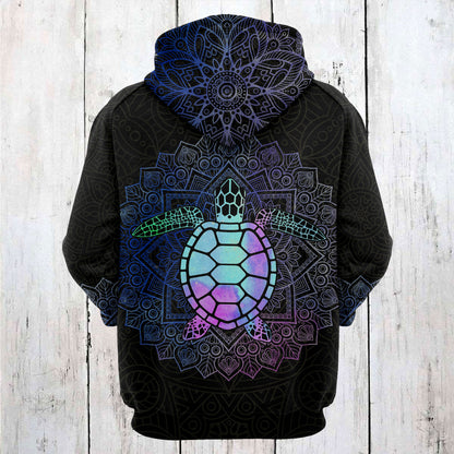 Turtle Mandala Hologram TY1211 - All Over Print Unisex Hoodie
