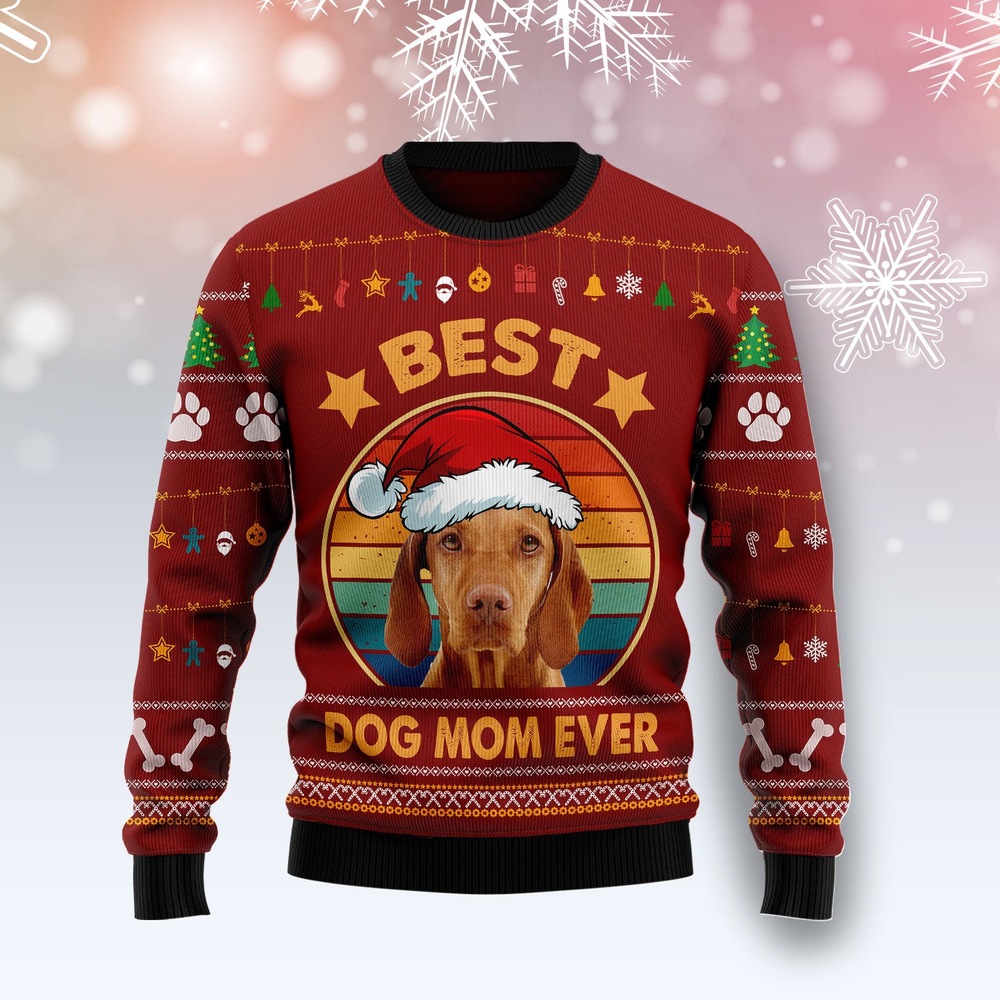 Vizsla Best Dog Mom Ever TY0411 Ugly Christmas Sweater