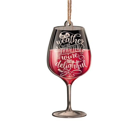 Wine Delightful Christmas Personalizedwitch Printed Wood Ornament